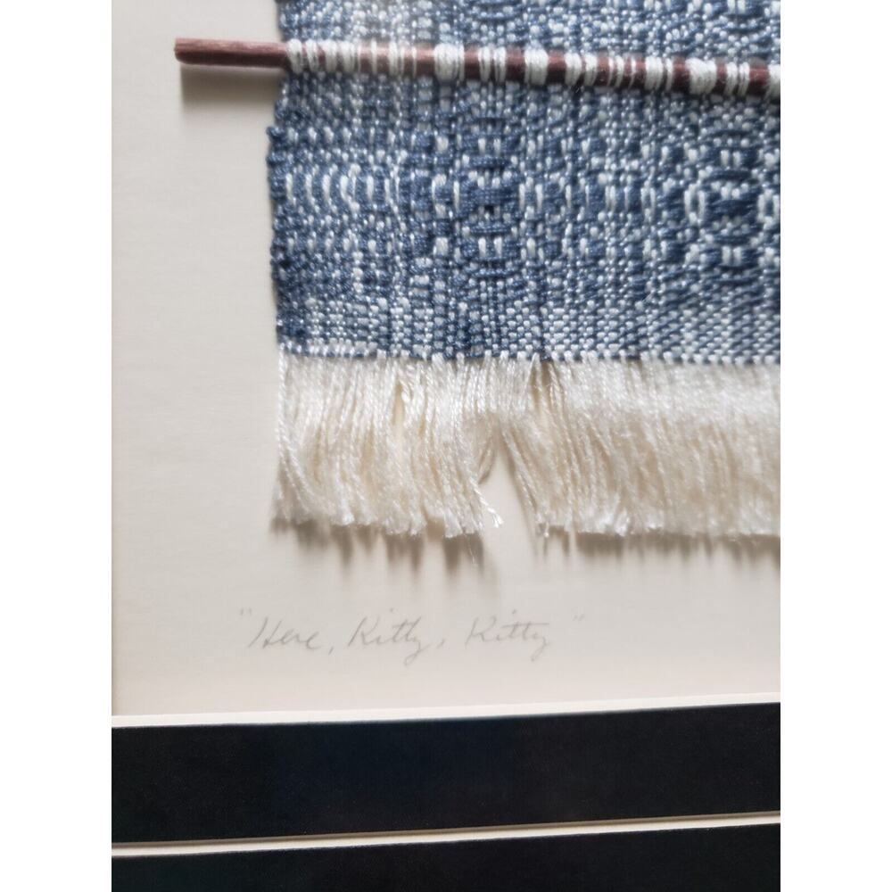 Framed Original Hand Loom Weaving by Jacqui Lubbers Unique Kentucky Art 16"x 17" - Picture 4 of 16
